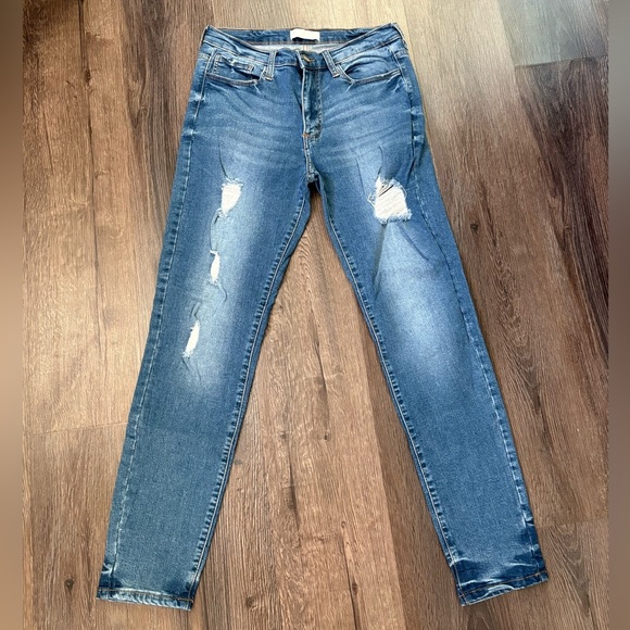 hellahectik Denim - Lulu’s hellahectik blue distressed skinny jeans